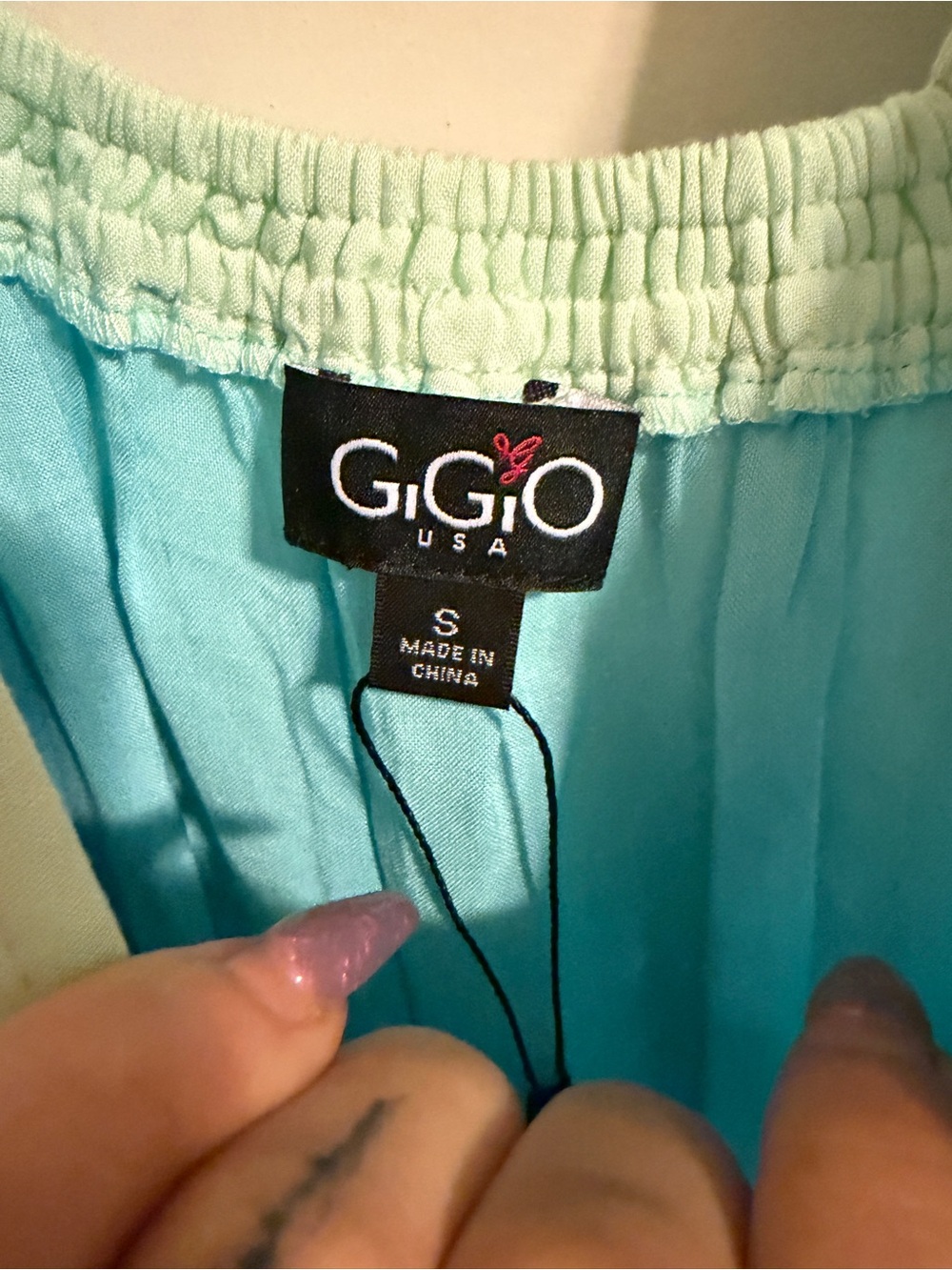 Light Blue V-Neck Flutter Sleeve Top by GIGIO BNWT - Picture 8 of 10